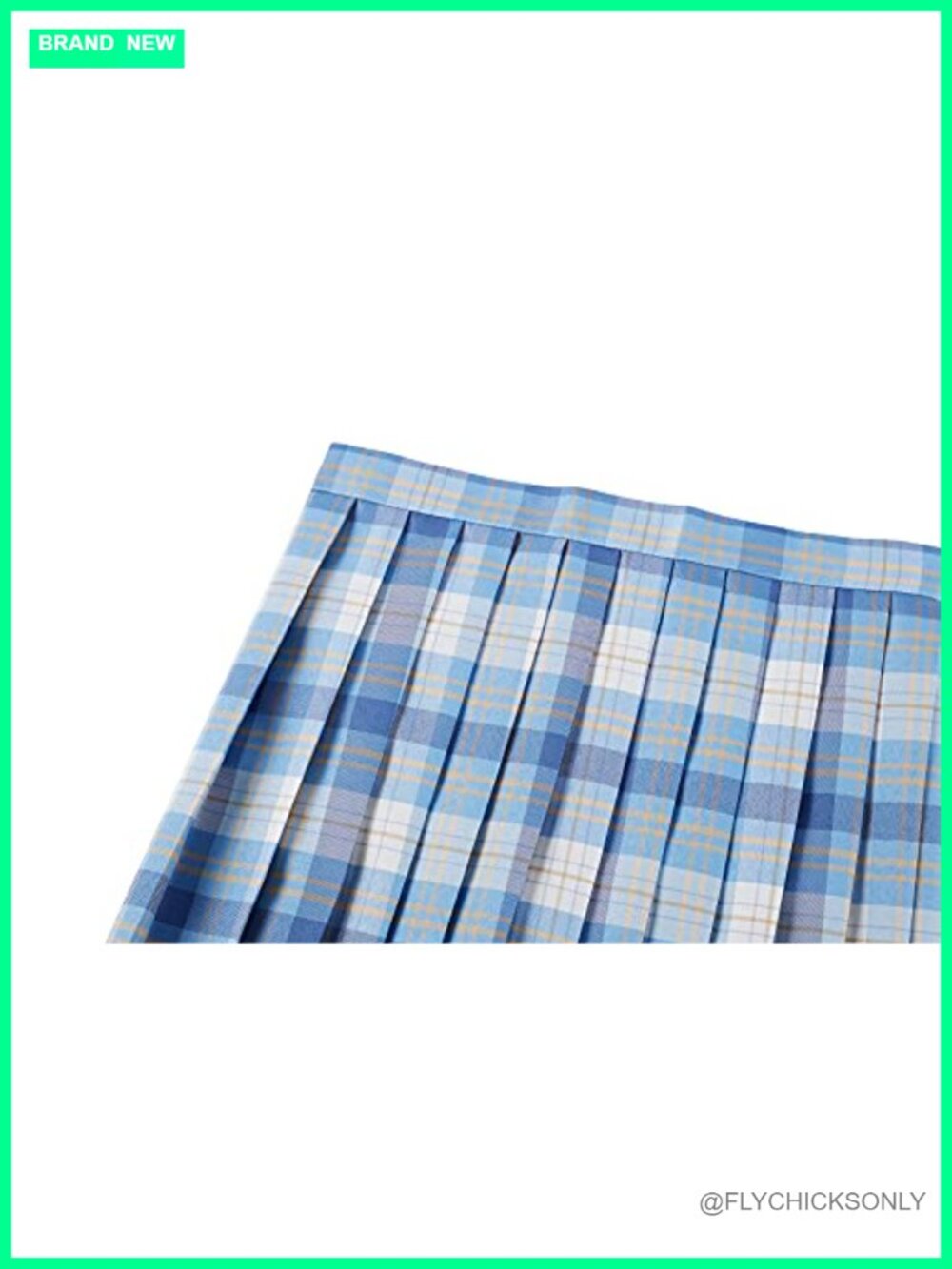 Plaid Pleated Mini Skirt Mid Rise Zipper Closure - Picture 2 of 5